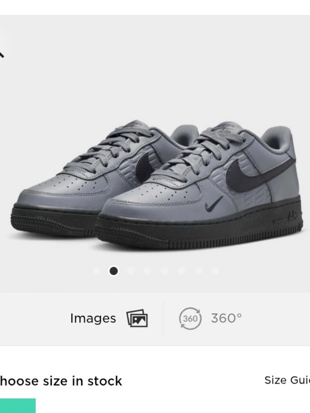 Nike Men’s Air Force 1 Low — Grey with Black Swoosh